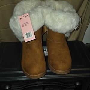 Juicy Couture Kids Chestnut Brown Faux Fur Cuff Boots